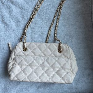 Forever 21 Cream Gold Chain Shoulder Bag